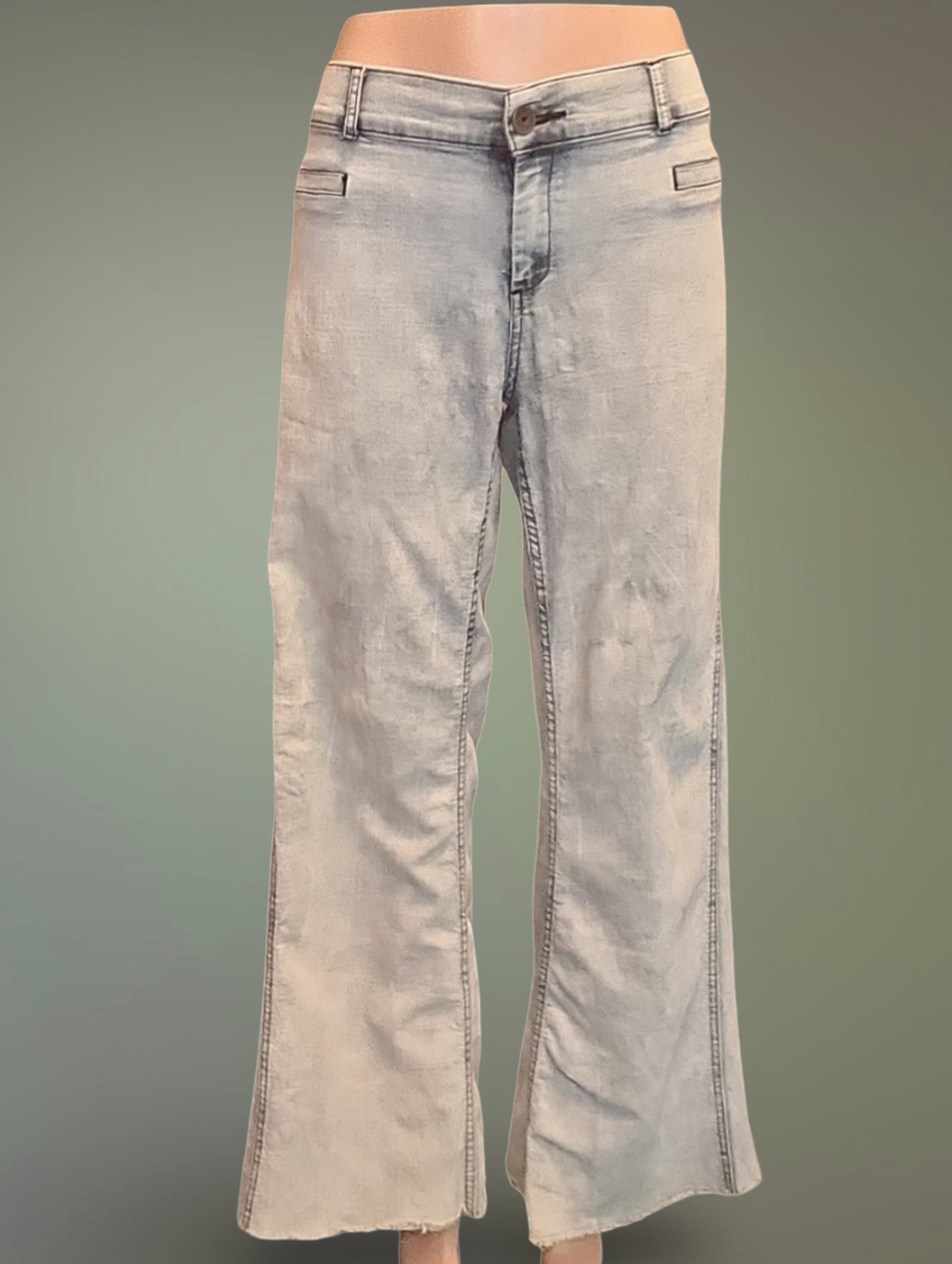 S&P Women's Light Blue Wide-Leg Stretch Jeans Grunge Punk Y2k 90s Alternative